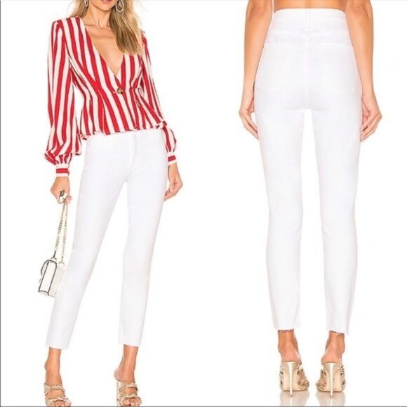 Agolde Denim - AGOLDE white Nico High Rise Slim Fit skinny Jean Blurred size 24 Style A093 1085